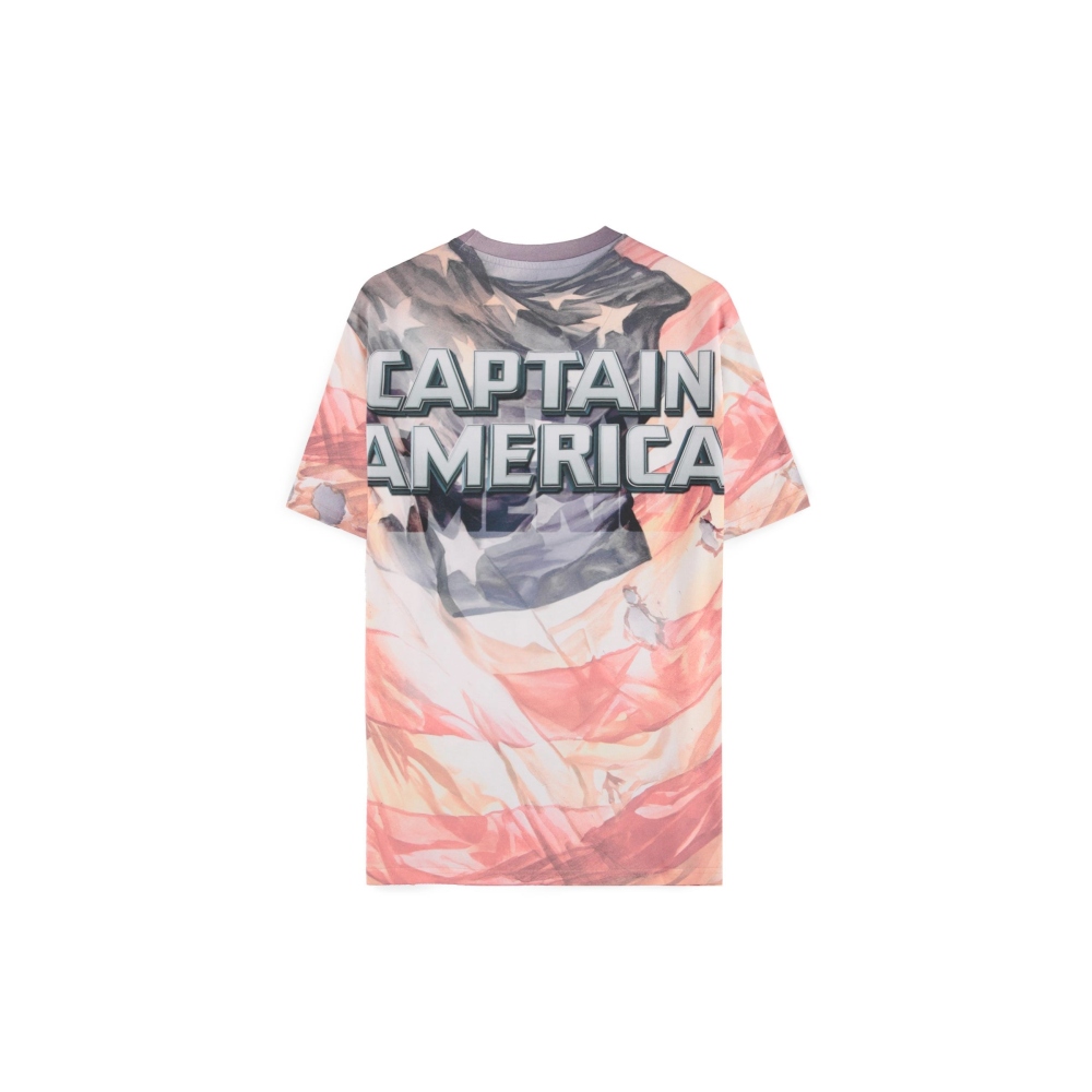 Marvel Captain America - Digital American All Over Print Tshirt Homme - Multicolore